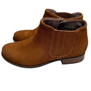 EARTH Women's 9 Buxton Suede Leather Ankle Boot Shoe Cognac Brown